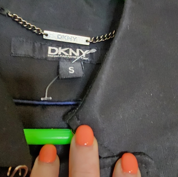 Dkny Black Trench Coat Classic Tailored Design Double Breasted Military Zippers - Picture 15 of 16